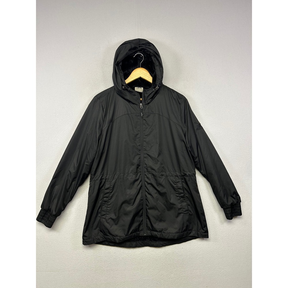Gorpcore ZeroXposur Womens L Black Faux Fur Lined Hooded Full Zip Jacket 291267